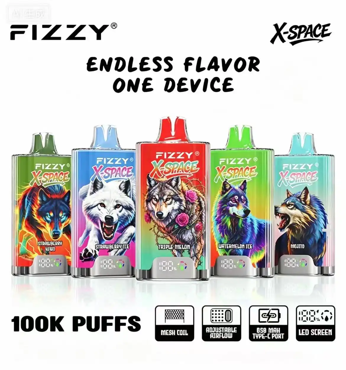 Hlavní pohled na Fizzy X SPACE 100K šňuky