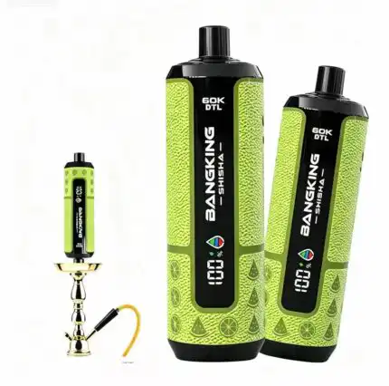 Bang King Shisha Einweg-E-Zigarette mit 60000 Zügen, kristallklarem Gehäuse und LED-Display