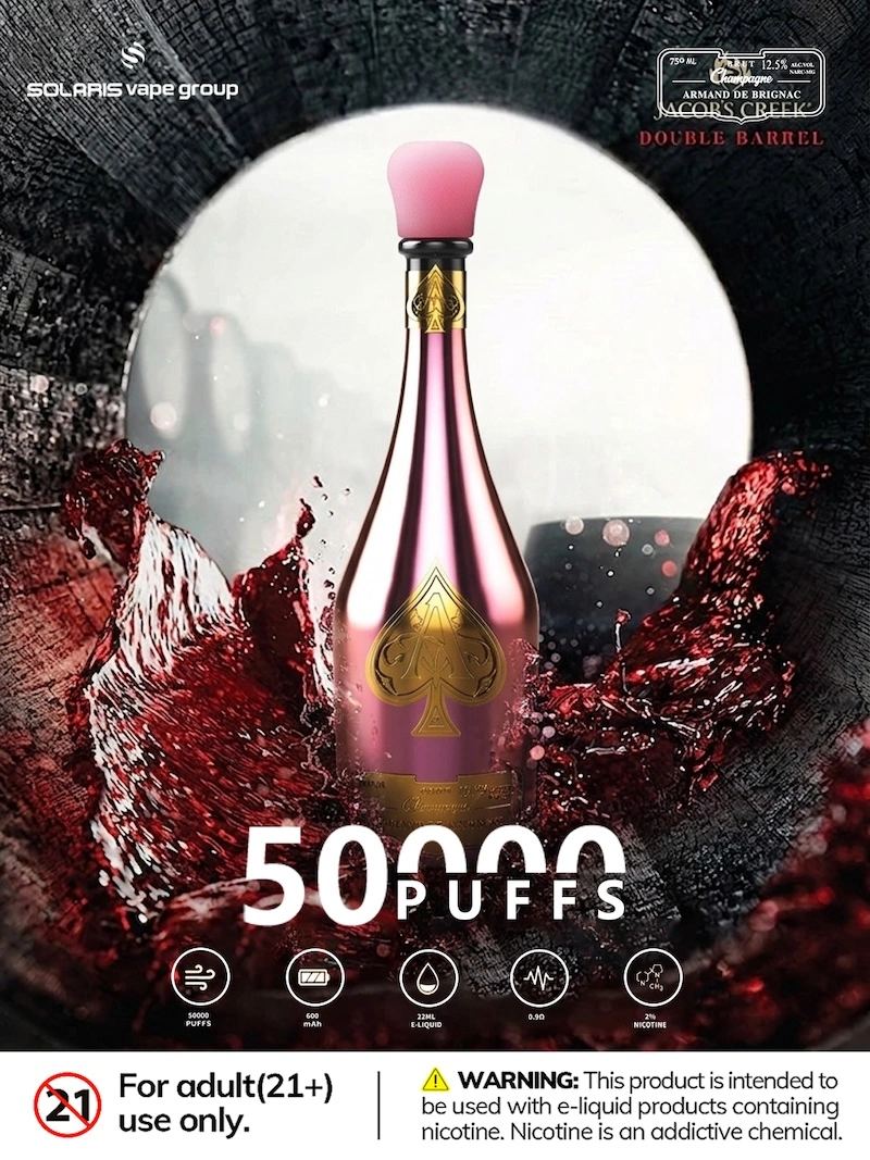 „solaris 50000“ įpūtimų garintuvas, 50K vienkartinis garintuvas, šampano spalvos vienkartinis garintuvas, „solaris 50k Bazar Vape“