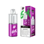 Digital display showing remaining puffs and battery on ZOOY 60K vape
