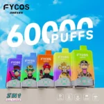 60000 dual mesh coil inside FYCOS disposable vape device