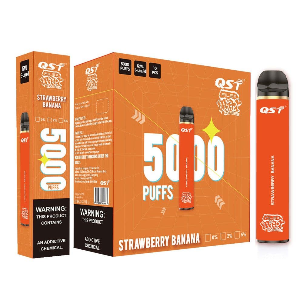QST Puff Filex Max 5000 Puffs | Recarregável de 1100mAh | Bobina Mesh | Opções sem nicotina e com baixo teor de nicotina