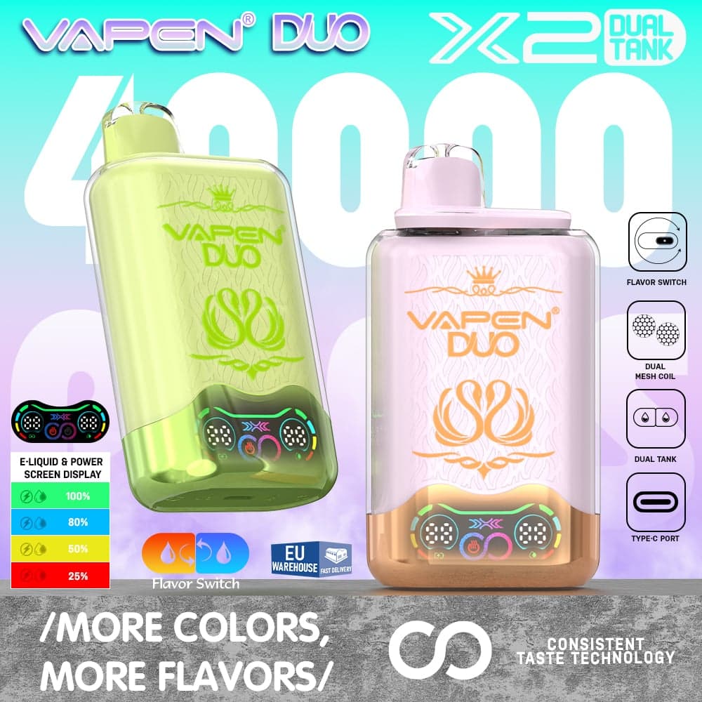 VAPEN DUO 40k Puffs 40000 X2 Dual Tank Disposable Vape Vaper - Bazar Vape