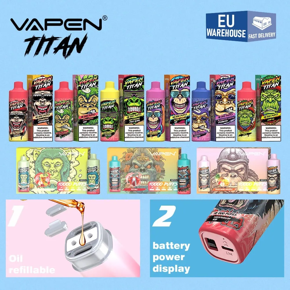VAPEN TITAN X 10K Puffs  Long Lasting Rechargeable E-Cigarette | EU Stock  - Bazar Vape