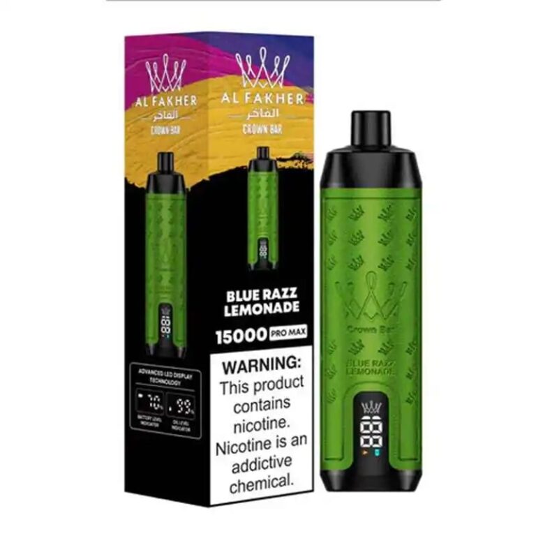 AL Fakher Crown Bar 15000 Pro Max Disposable Vape Wholesale 15K Puffs Blue Razz Lemonade