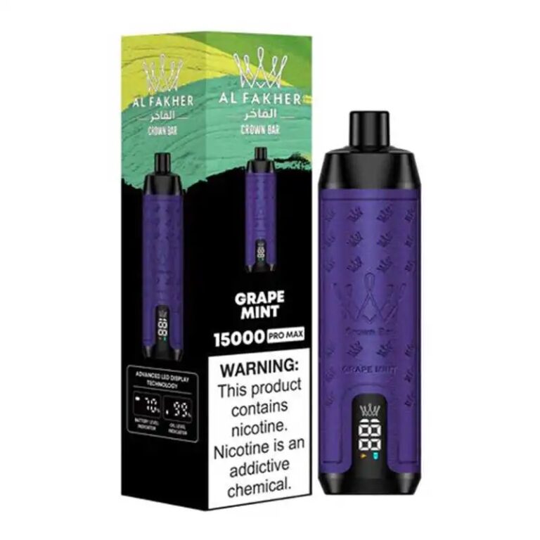 AL Fakher Crown Bar 15000 Pro Max Disposable Vape Wholesale 15K Puffs Grape Mint