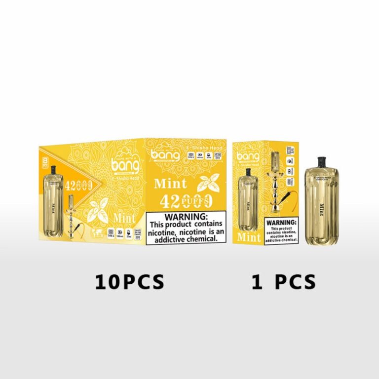 Bang E-Shisha Head 42000 42K Puffs Gold LED Display Disposable Vape