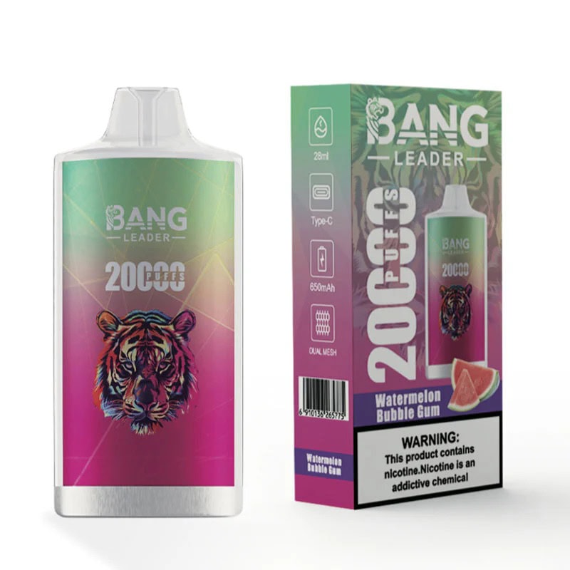 bang leader 20k Bang Leader 20000 Puffs | Rechargeable 28mL Disposable Vape | 1.0Ω Mesh Coil, 0%-5% Nicotine, 12 Flavors