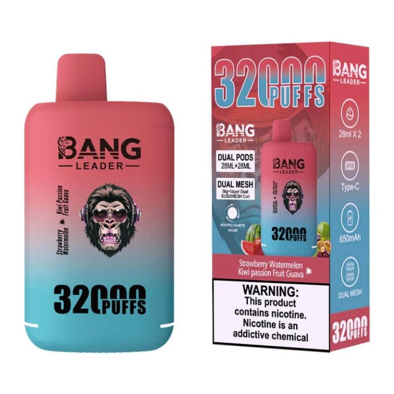 Bang Leader 32K Disposable Vape puffs price - 0% / 2% / 3% / 5% Nicotine, 26ml × 2, 12 Flavors