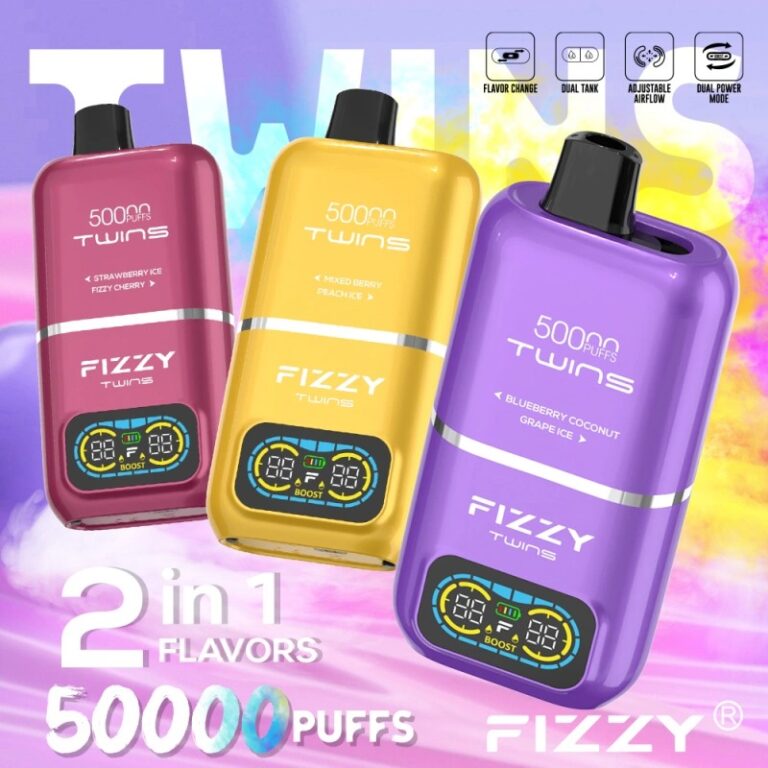 Fizzy Twins 50000,fizzy twins 50k,fizzy twins vape,50000 puff disposable vape,Fizzy Twins 50000 review Bazar Vape