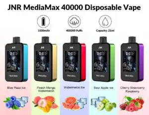 JNR MediaMax 40000 40k Puffs Disposable Vape – 14mL Prefilled, 20+ Flavors