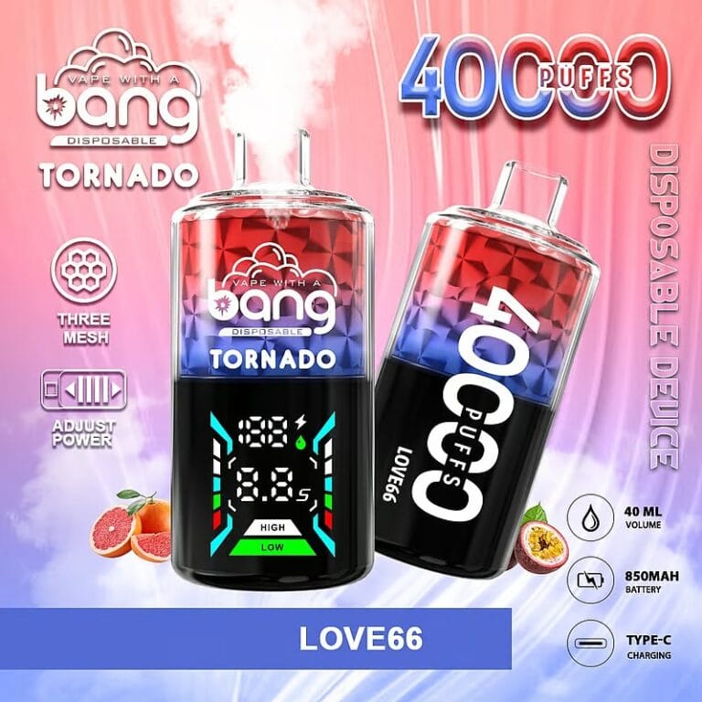 Sleek vape Bang Tornado 40000 Puffs Love 66