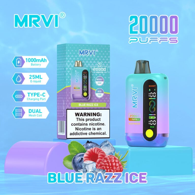 MRVI 20k Puffs 20000 Vape Pen (Blue Cherry Ice) - 20000 Puffs Disposable E-Cig | EU Warehouse Supply | 10 Flavors Wholesale