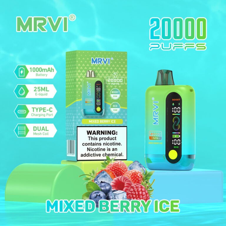 MRVI 20k Puffs 20000 Vape Pen (Blue Cherry Ice) - 20000 Puffs Disposable E-Cig | EU Warehouse Supply | 10 Flavors Wholesale