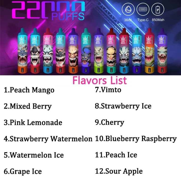 bang beach 22000,longest lasting disposable vape,Bang Beach vape 22000,rechargeable disposable vape Bazar Vape