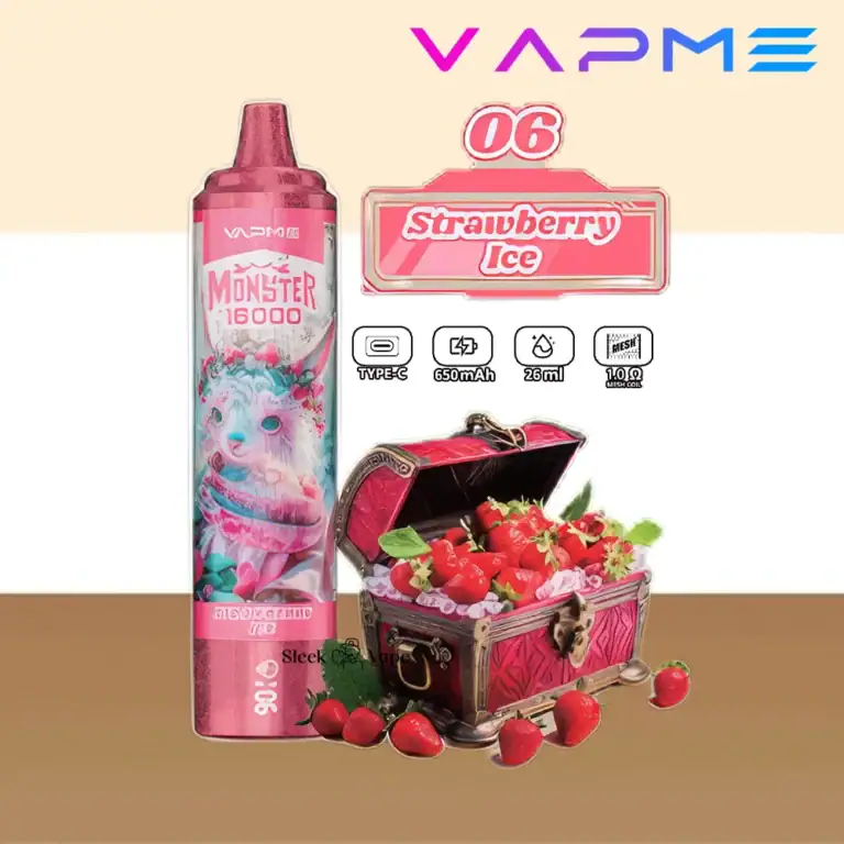sleek vape vapme monster 16000Strawberry Ice.png