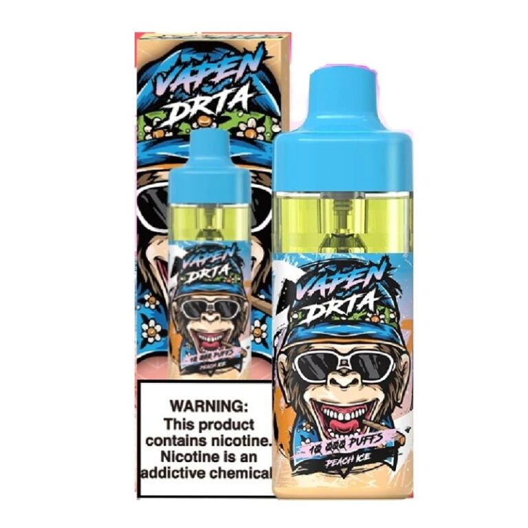vaping e liquid rechargeable vapen drta 12000 puffs 0 nicotine ice peach