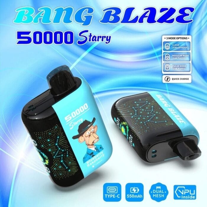 Bang Blaze Starry 50000,Bang Blaze Starry,Bang Blaze 50000 puffs,Bang Blaze Starry vape,puff 50000 Bazar Vape
