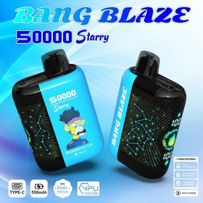 Bang Blaze Starry 50000,Bang Blaze Starry,Bang Blaze 50000 puffs,Bang Blaze Starry vape,puff 50000 Bazar Vape