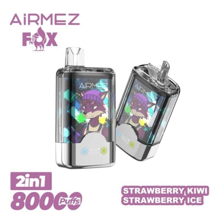 Airmez Fox 2 in 1 80000 Puffs Disposable Vape Kit 80K Puffs Double Mesh Coil LED Display