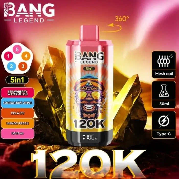 Bang Legend 120000,Bang Legend 120000 puffs,120K puffs disposable vape,Bang Legend vape,Bang Legend 120K Bazar Vape