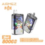 Airmez Fox 80k Vape 80000 Puffs 2 in 1 flavors Disposable Vape Double Mesh Coil LED Display