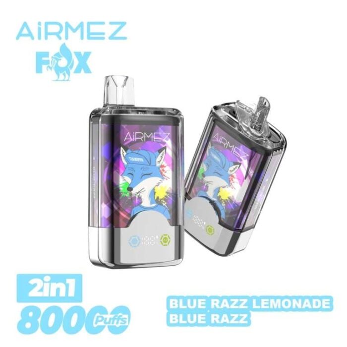 Airmez Fox 80k Vape 80000 Puffs 2 in 1 flavors Disposable Vape Double Mesh Coil LED Display