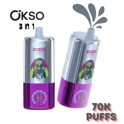 OKSO 3in1 70k Disposable Vape - 70000 Puffs | 48ml Prefilled E-Liquid & Mesh Coil