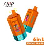Newest FIHP 120000 120k Puffs 6 in 1 Multiple Flavors Kit 64mL 6 pods Disposable Vape