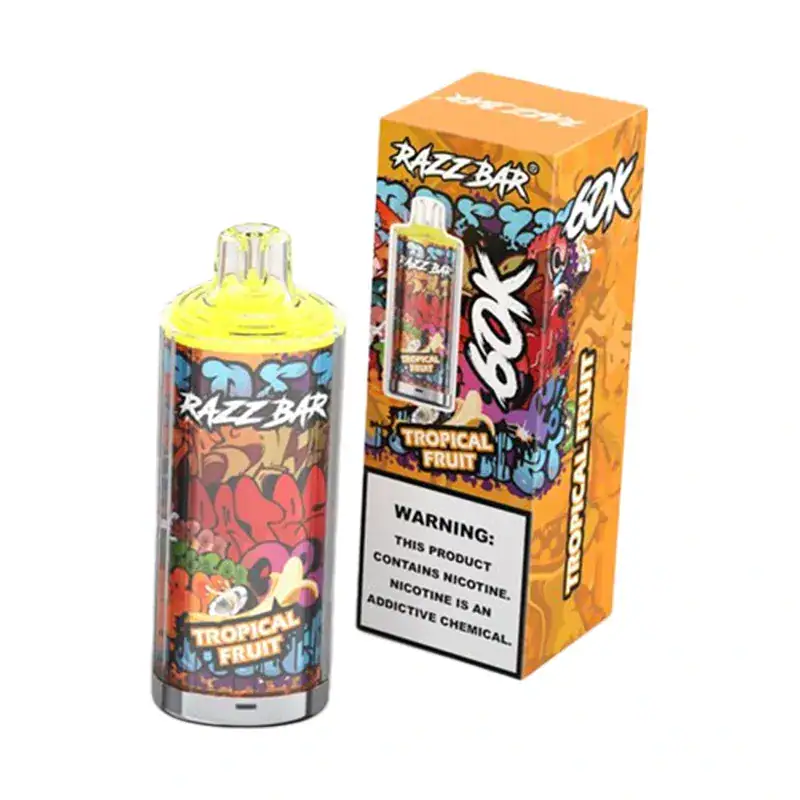 RAZZ BAR 60000 60k Puffs Disposable Vape - 16 Flavors, Dual Mesh Coils, 650mAh USB-C Rechargeable