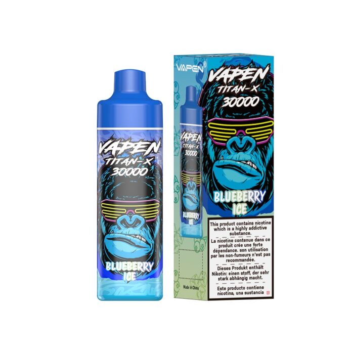 VAPEN TITAN X 30000 Puffs 30k Rechargeable Disposable Vape Kit 30mL Prefilled E-liquid 2% & 5% Nicotine,