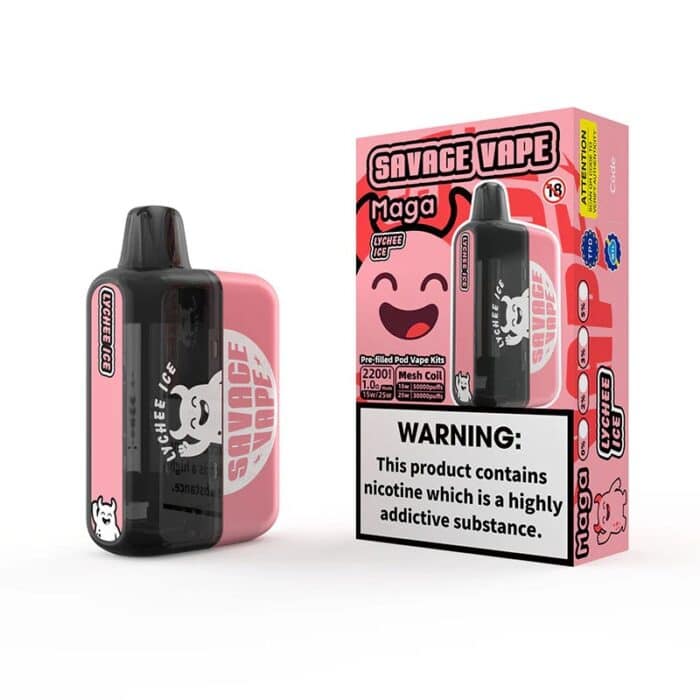 SAVAGE MAGA 50k Puffs 50000 Kit - Dual Mesh Coil | 2200mAh Battery | 0-50mg