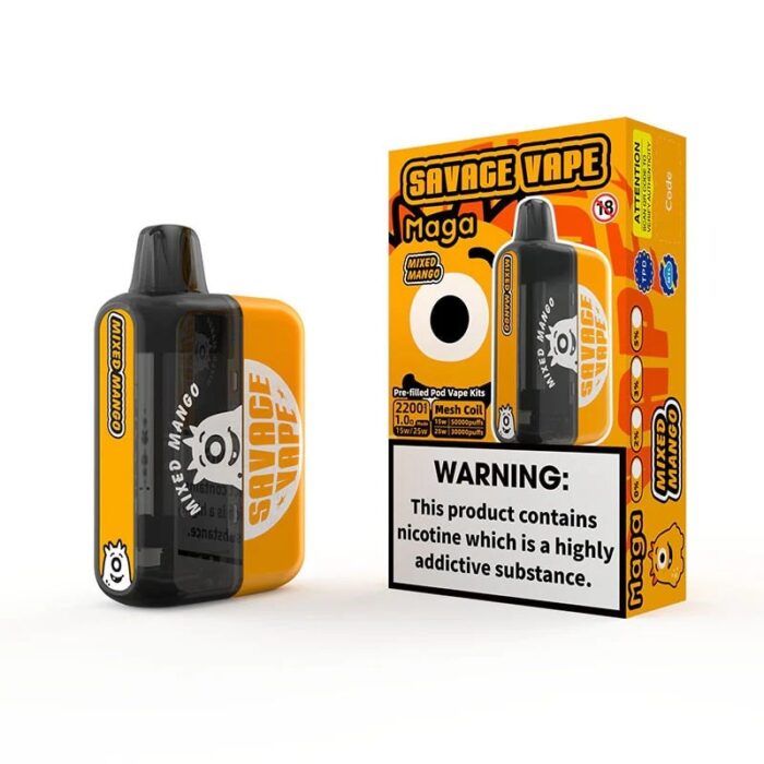 SAVAGE MAGA 50k Puffs 50000 Kit - Dual Mesh Coil | 2200mAh Battery | 0-50mg