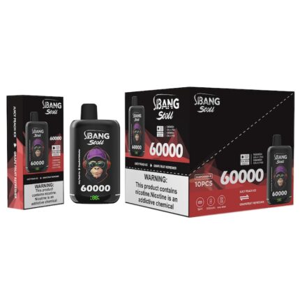 Bang Stoll 60K Einweg-E-Zigarette | 20 ml + 20 ml Dual-Tank | 12 Geschmacksrichtungen (im Vergleich zu Elf Bar Bang Blaze 60K)