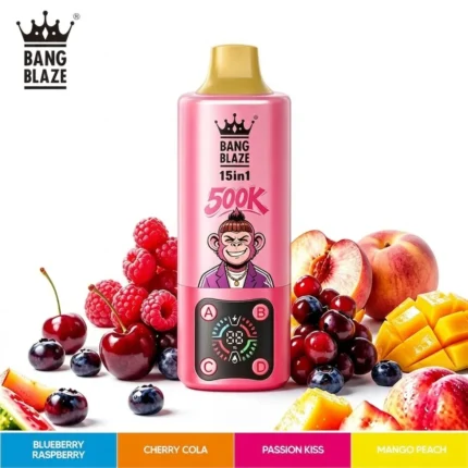 Bang Blaze 500K 15 in 1 vape 500000 puffs with smart LED display
