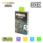 Mesh coil cross section of FYCOS 30K puff vape showing vapor production technology
