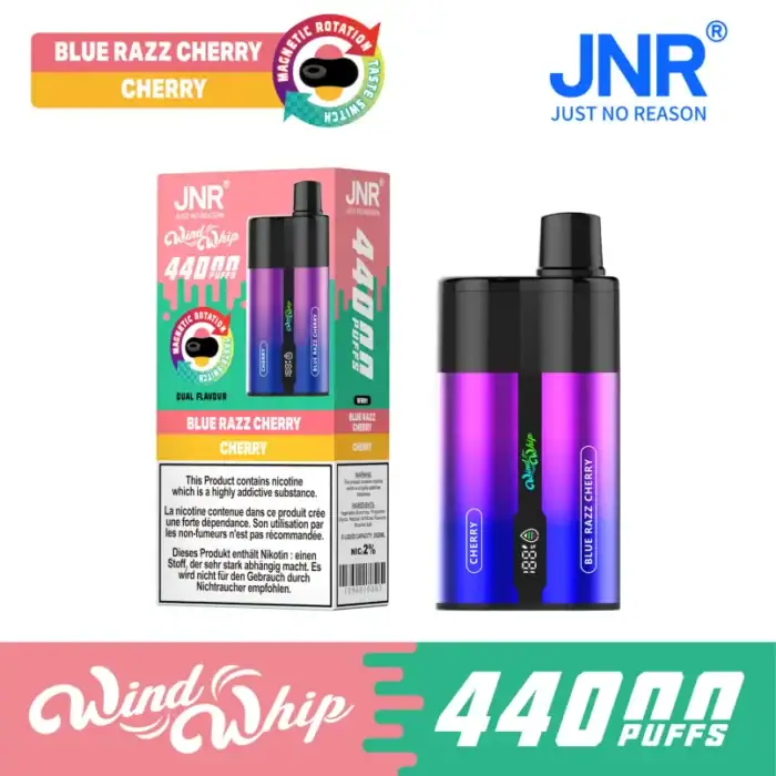 JNR WindWhip 44K Puffs Disposable Vape - 40ml E-Liquid, 800mAh Rechargeable Type-C, Adjustable Airflow & Smart LED Screen