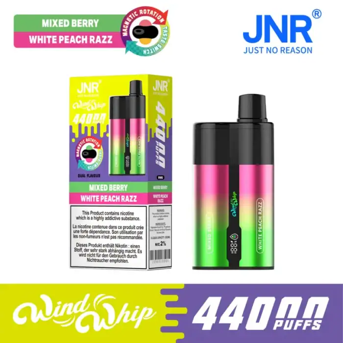 JNR WindWhip 44K Puffs Disposable Vape - 40ml E-Liquid, 800mAh Rechargeable Type-C, Adjustable Airflow & Smart LED Screen