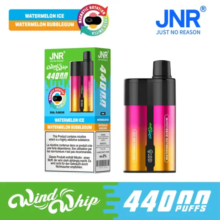 JNR WindWhip 44K Puffs Disposable Vape - 40ml E-Liquid, 800mAh Rechargeable Type-C, Adjustable Airflow & Smart LED Screen