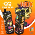 QQ BANG 180K puffs disposable vape 4-in-1 dual mesh LCD display front view