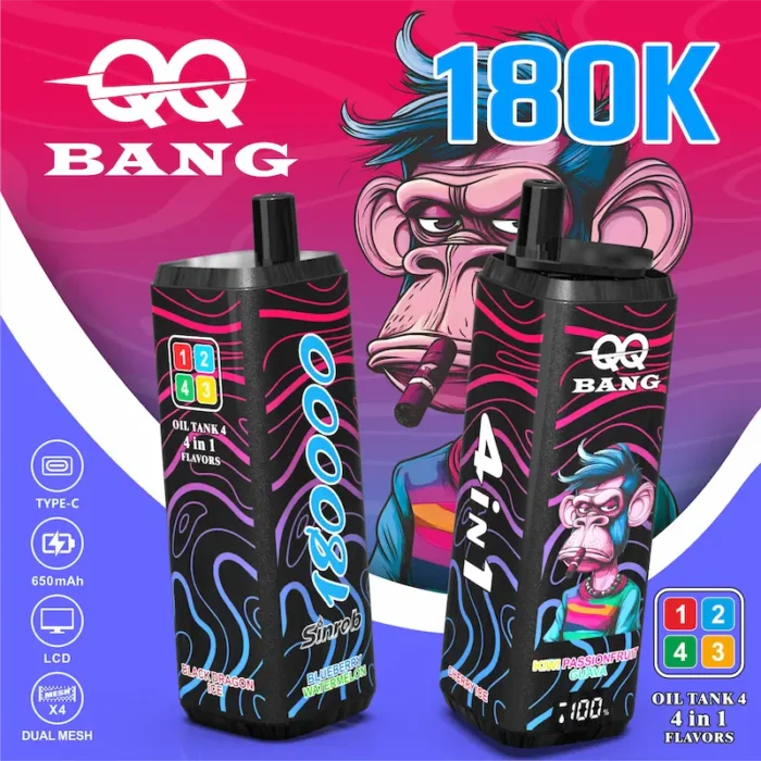 QQ BANG rechargeable disposable vape Type-C fast charging port bottom view