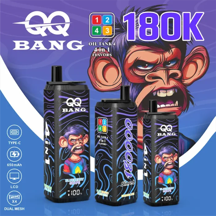 QQ BANG 180K vape 4-in-1 oil tank system with four separate e-liquid reservoirs