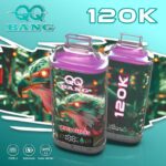 QQ Bang 120K disposable vape packaging with LED display