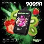 Digital display screen on BANG DE 90K vape showing battery percentage and puff count