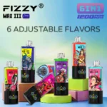 Ingredients label on Fizzy MAX 3 disposable vape box