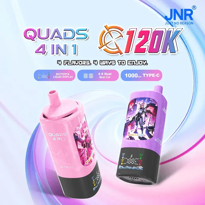 JNR Quads 4 in 1 120k Bazar Vape jnr quads 4 in 1 120k,jnr 120000 puffs,jnr 120000 vape,4 in 1 Disposable Vape,120k puffs Bazar Vape
