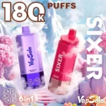 USB-C charging port on Vapsolo Sixer 180K disposable vape