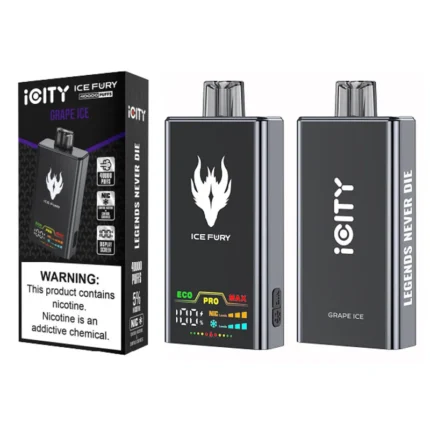 icity ice fury 40000 puffs vape 40000 puffs 26ml disposable device with display screen