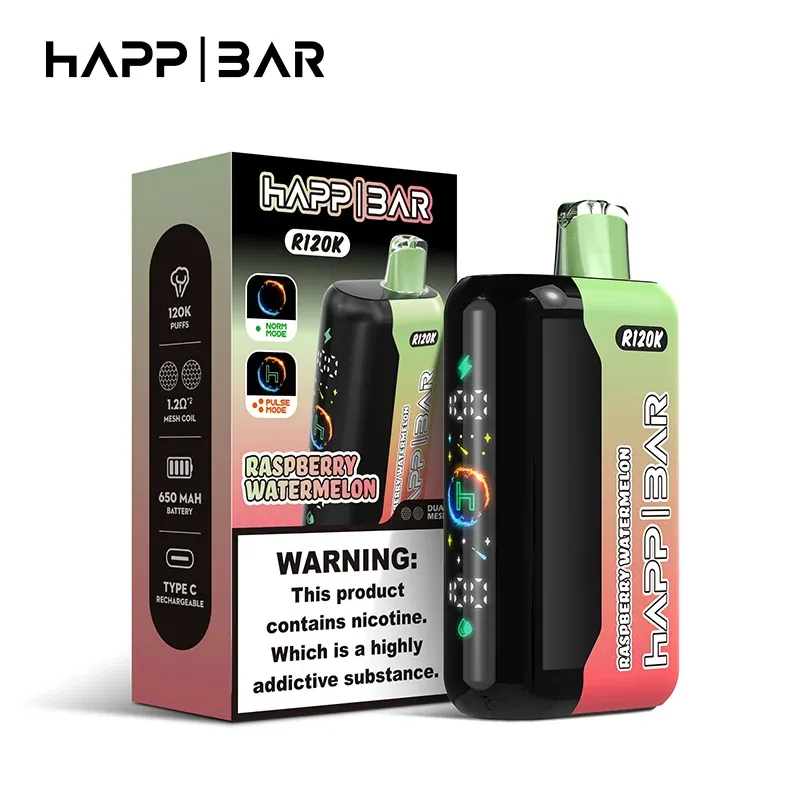 HAPP BAR R120K Einweg-E-Zigarette mit 120000 Zügen und seitlichem Display
