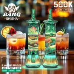 QQ Bang Shisha 500K flavor selection including Double Apple and Watermelon Mint